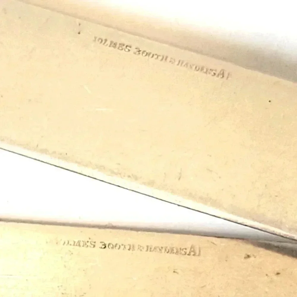 Holmes Booth & Haydens A1 Breakfast Knives Set Olive Pattern Silverplate 110g